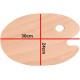 Wooden palette 30*24 oval + 12 brushes of different sizes